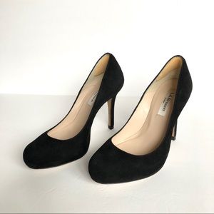 L.K. Bennett Harley Black Suede Platform Stiletto Heel Pumps Size 6